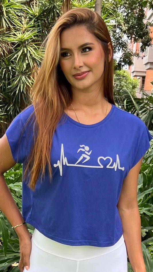 Blue Running Girl Shirt