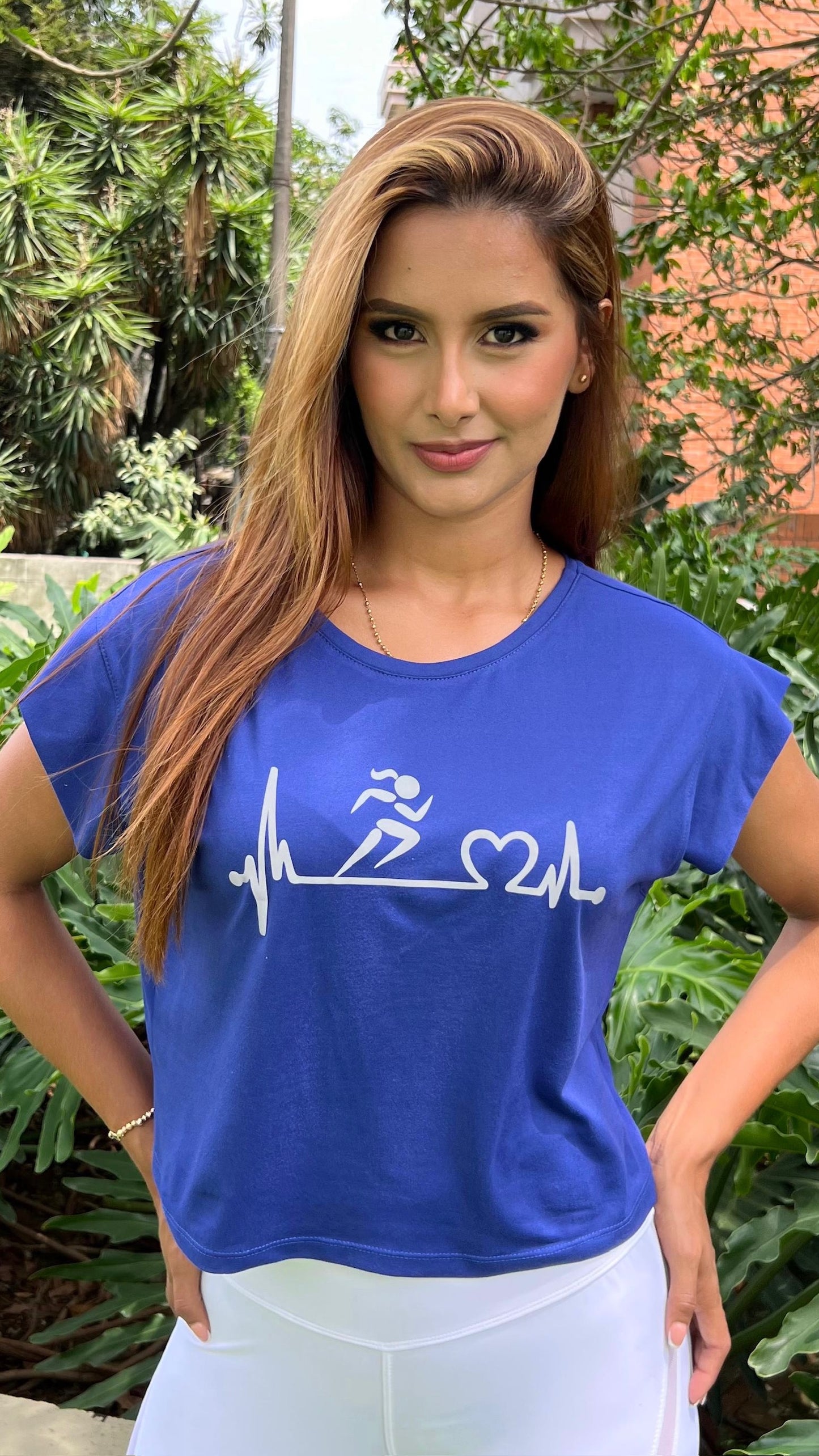 Blue Running Girl Shirt