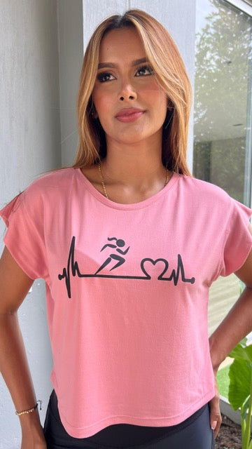 Pink Running Girl Shirt