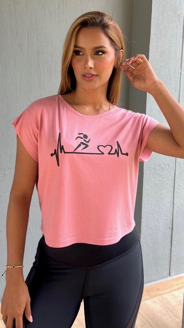 Pink Running Girl Shirt